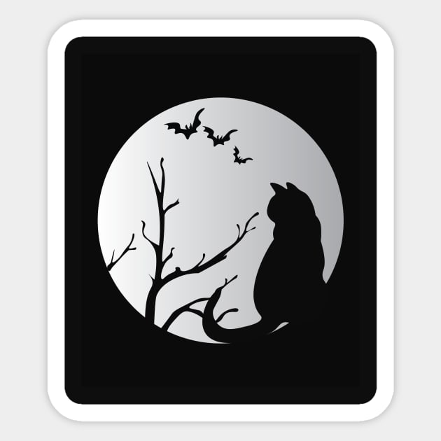 its the most wonderful time of the year black cat Halloween moon version Sticker by Blink SL